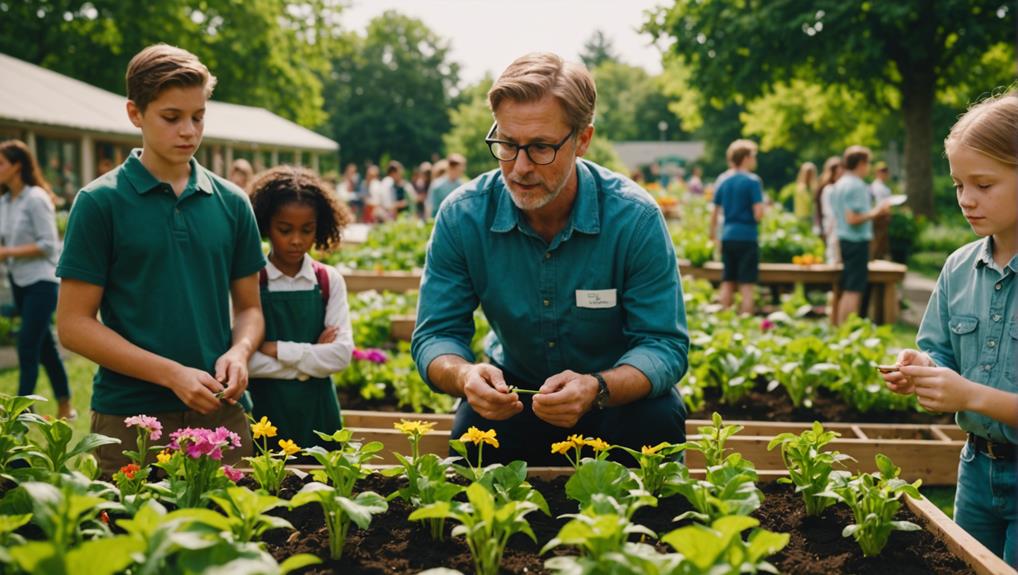 teaching outdoors with gardening